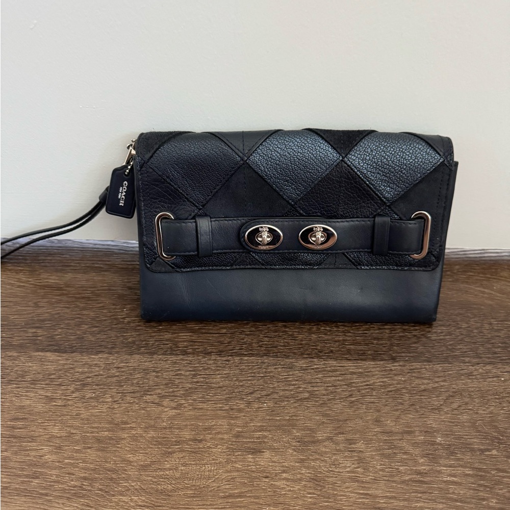 Coach Swagger Patchwork Turnlock Wristlet